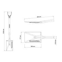 Vanga Quadrada 424/00 Em Aço Com Cabo De Madeira 71 Cm Com Empunhadura Plástica Reta Ergo - 3