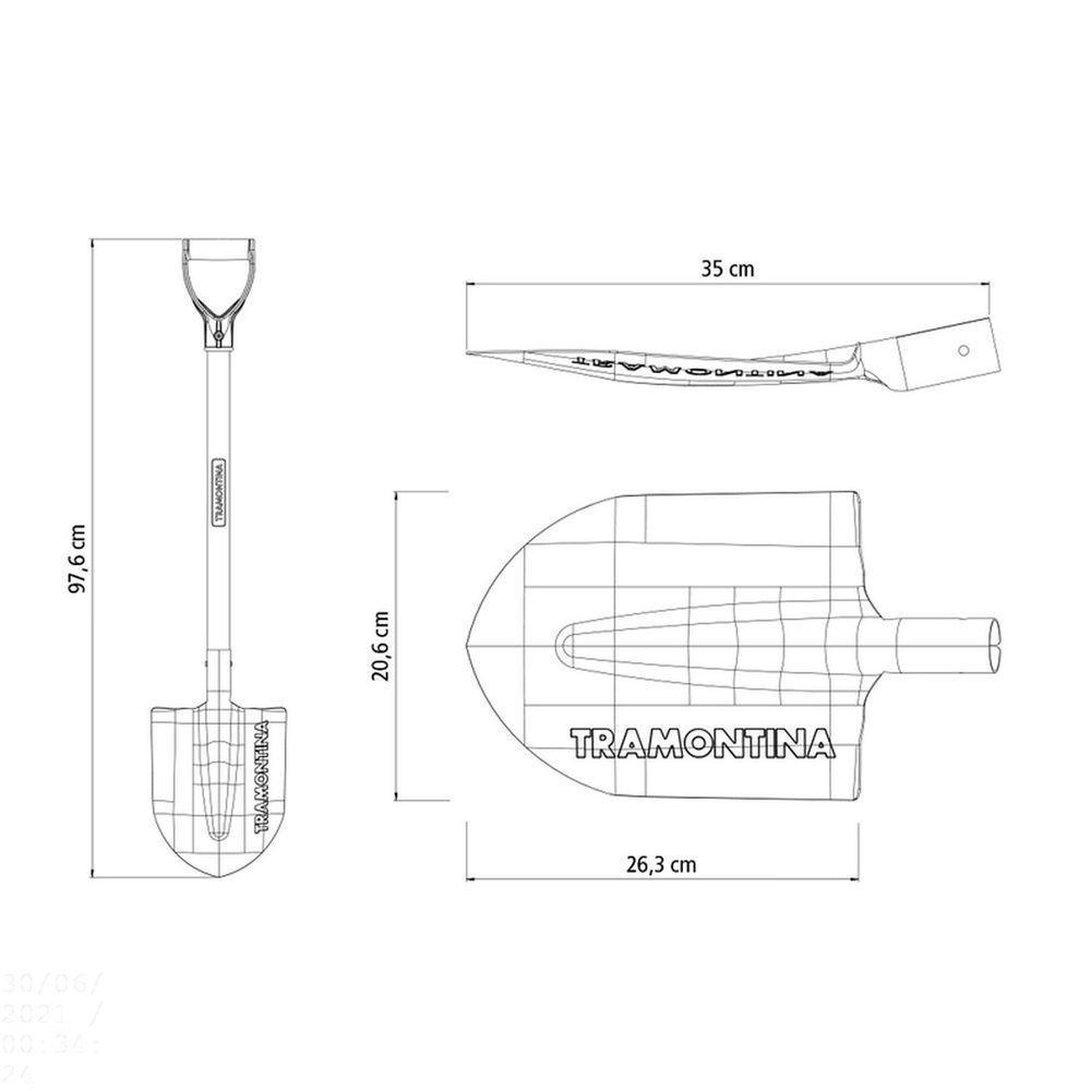 Vanga Com Ponta 402/00 Em Aço Com Cabo De Madeira 71 Cm Com Empunhadura Plástica Reta Erg - 4