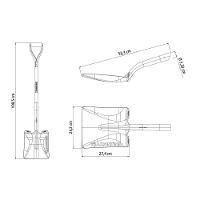 Pá Quadrada 417/20 Em Aço Com Cabo De Madeira 74 Cm Com Empunhadura Metálica Ergonômica - 3