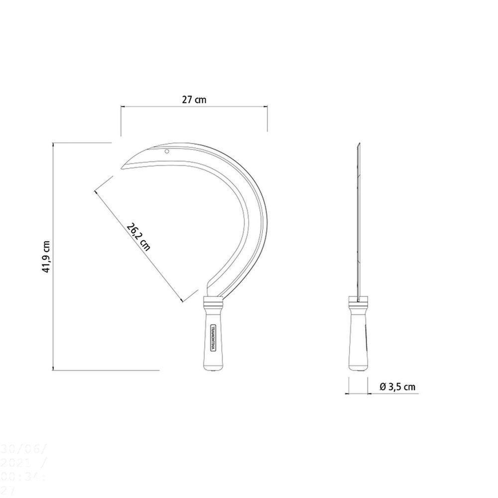 Foicinha Para Pasto Tramontina Em Aço Com Cabo De Madeira Tramontina - 3