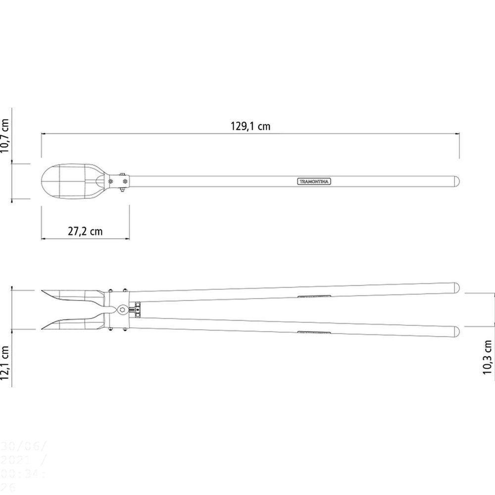 Cavadeira Articulada Em Aço Com Cabo De Madeira 110 Cm E Batente Em Polipropileno - 3