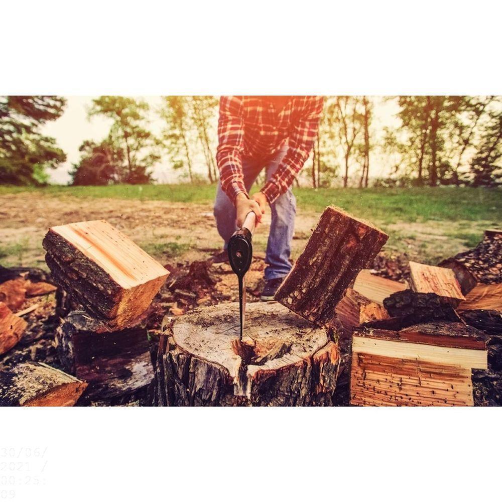 Machado Soldado Com Cabeça Redonda Tramontina Em Aço Com Cabo De Madeira 90 Cm Tramontina - 4