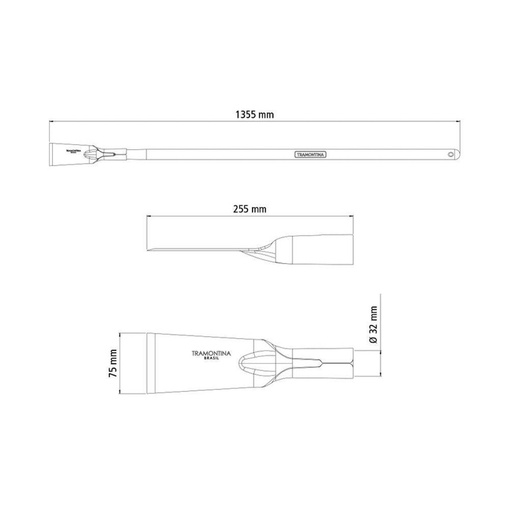 Cavadeira Reta Menor Tramontina Em Aço Com Cabo De Madeira 120 Cm Tramontina - 4