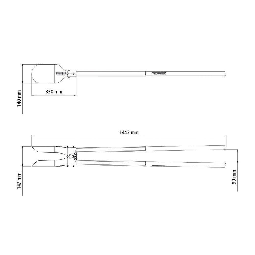 Cavadeira Articulada Metálica Tramontina Com Cabos De Madeira 120 Cm E Batente Plástico Tramontina - 4