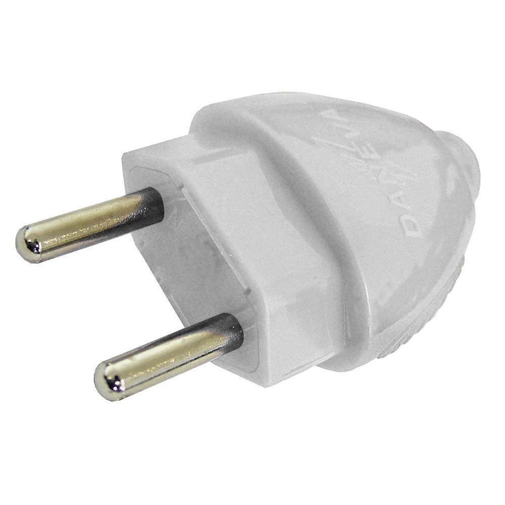 Plugue Desmontavel Daneva 2P 20A / 250V Macho Branco 1615 - 1