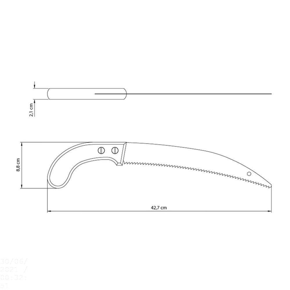Serrote Para Poda 12" Com 5 Dentes Por Polegada Em Aço Carbono Com Cabo De Madeira - 2