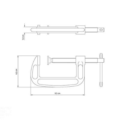 Grampo Tipo C 2" Tramontina Com Corpo Em Ferro Fundido E Pintura Eletrostática Tramontina