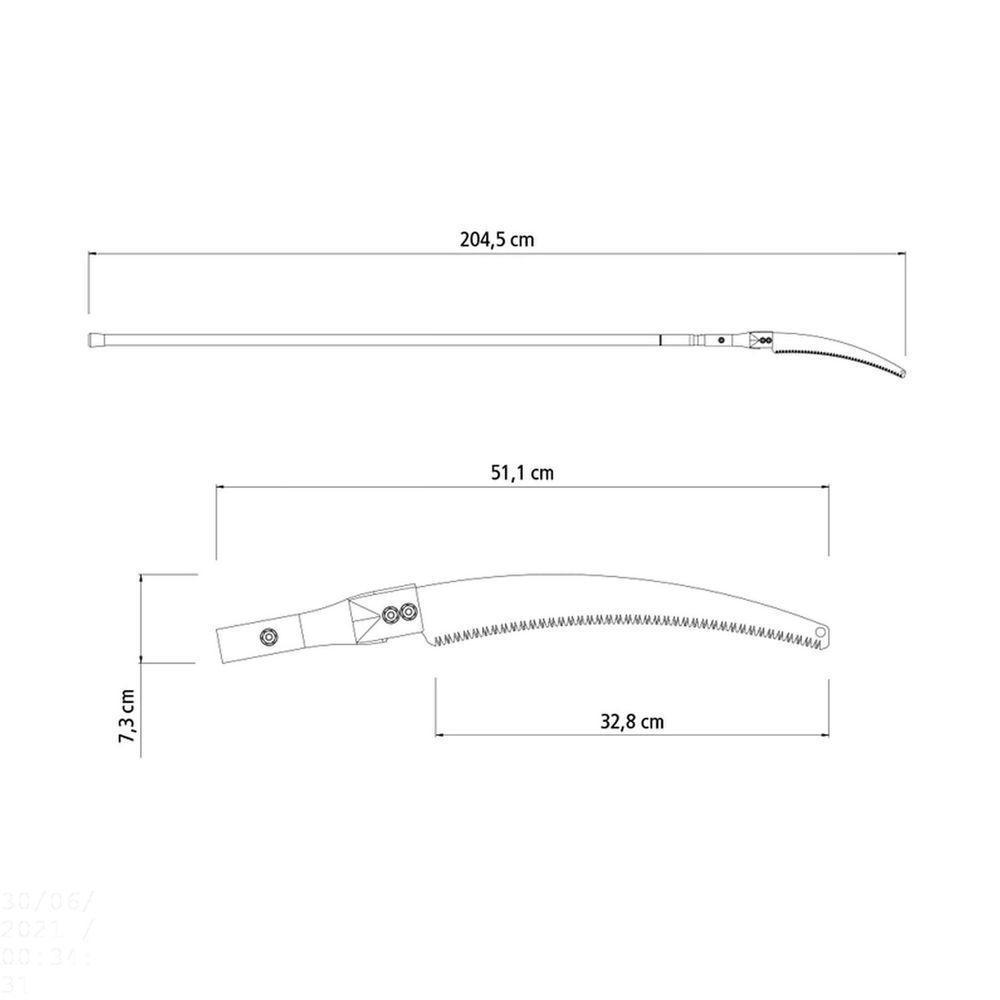 Serrote De Poda Profissional 13" / 330 Mm Em Aço Com Cabo Metálico Extensível 3 M - 4