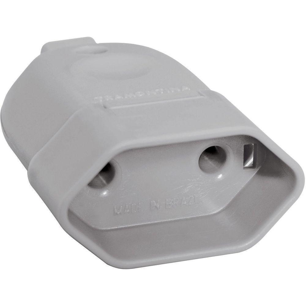 Plugue Fêmea 2p 10a 250v~ Cor Cinza Tramontina - 1