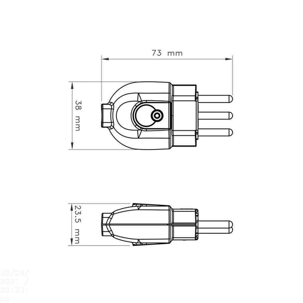 Plugue Macho 2p+t 10 A 250 V Tramontina Preto Tramontina - 2