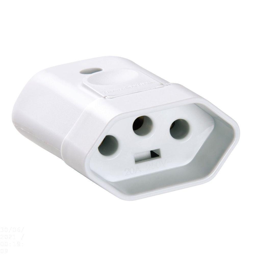 Plugue Fêmea 2p+t 250 V 10 A Tramontina Branco Tramontina - 1