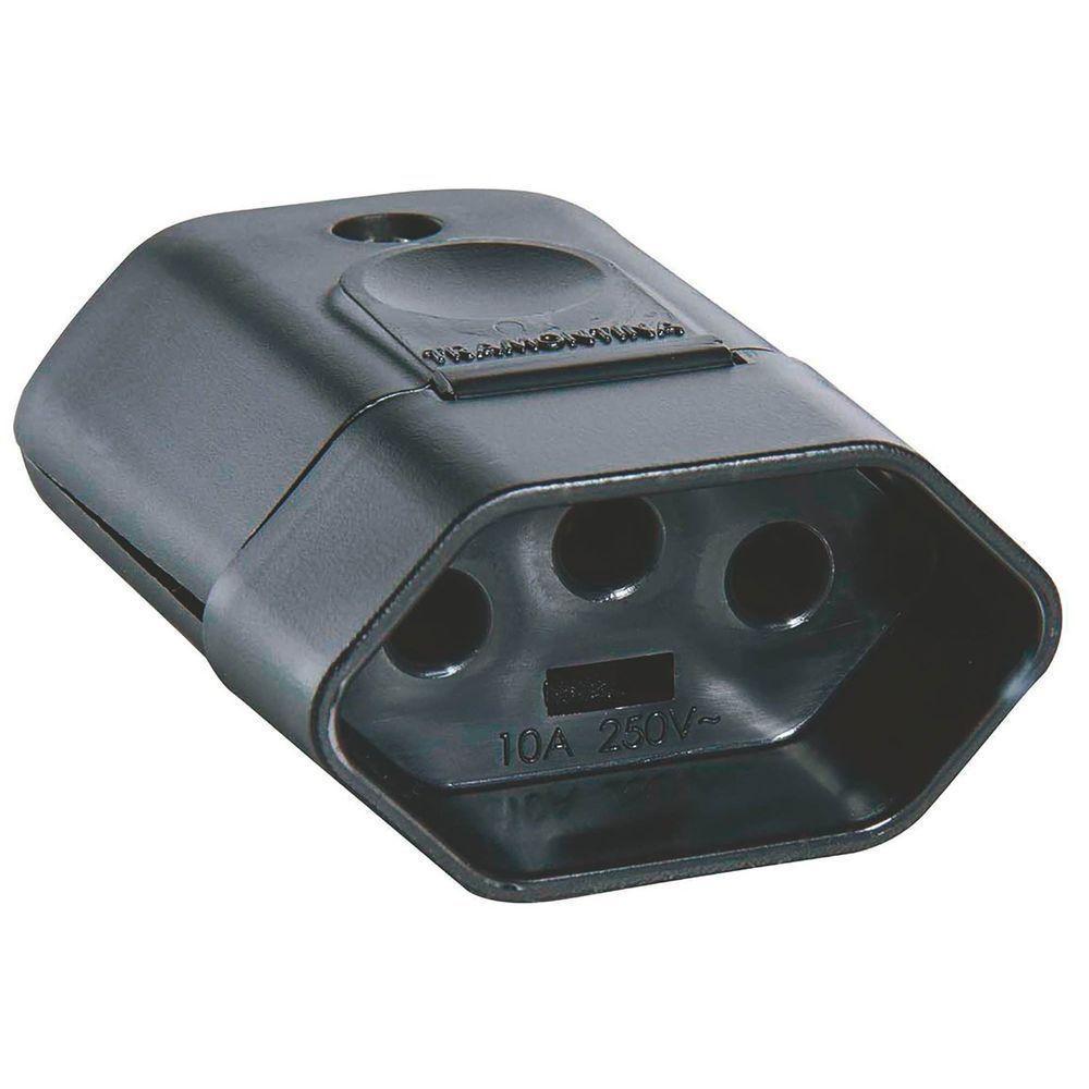 Plugue Fêmea 2p+t 250 V 10 A Tramontina Preto Tramontina - 1