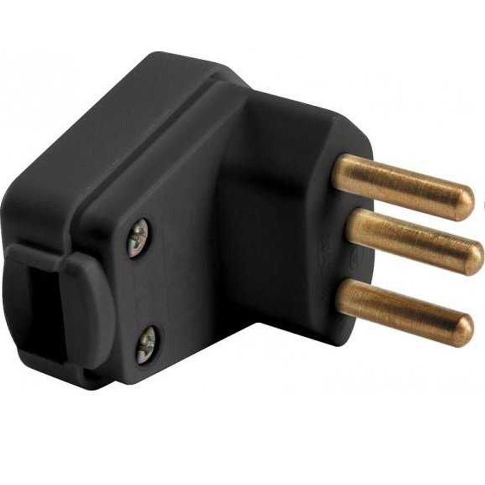 Plugue Angular 2p T 10a 250v Preto Tramontina 57403 010 - 1