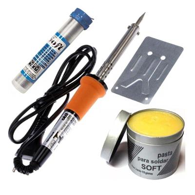 Kit Ferro De Solda Tubete Estanho + Pasta De Solda 220v 40w
