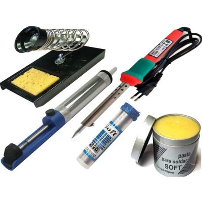 Kit Ferro de Solda, Suporte, Sugador, Solda Fio, Pasta 220v 40w