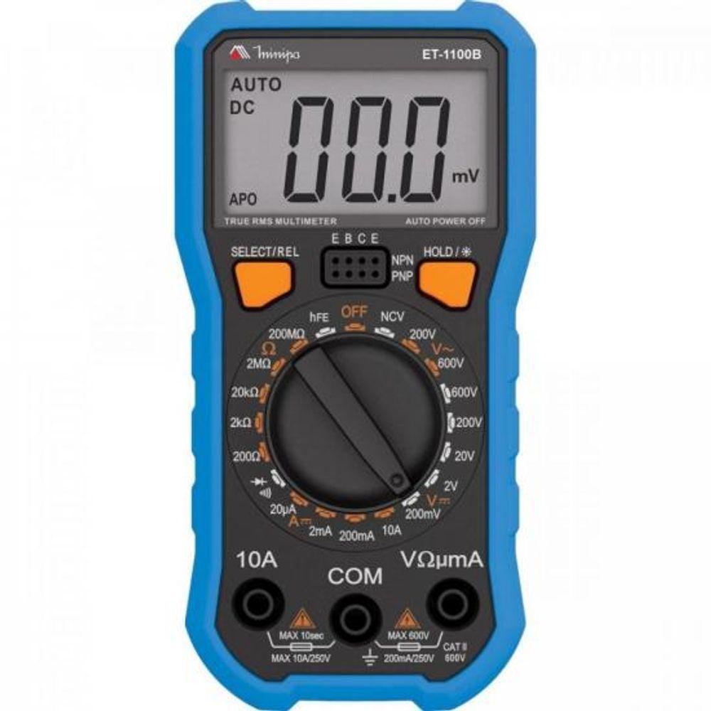Multimetro Digital Et-1100B Azul/Preto Minipa - 1