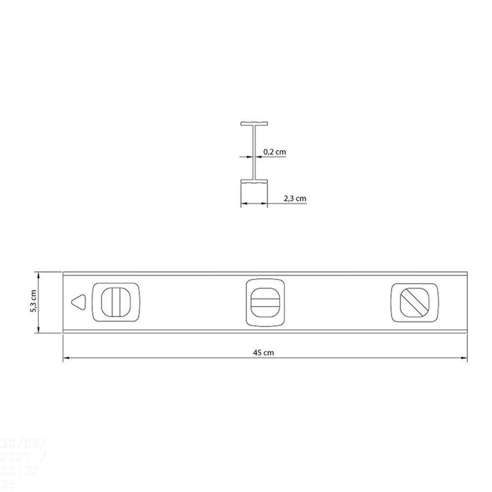 Nível 18" Tramontina Em Alumínio Anodizado Com Três Ampolas Tramontina - 4