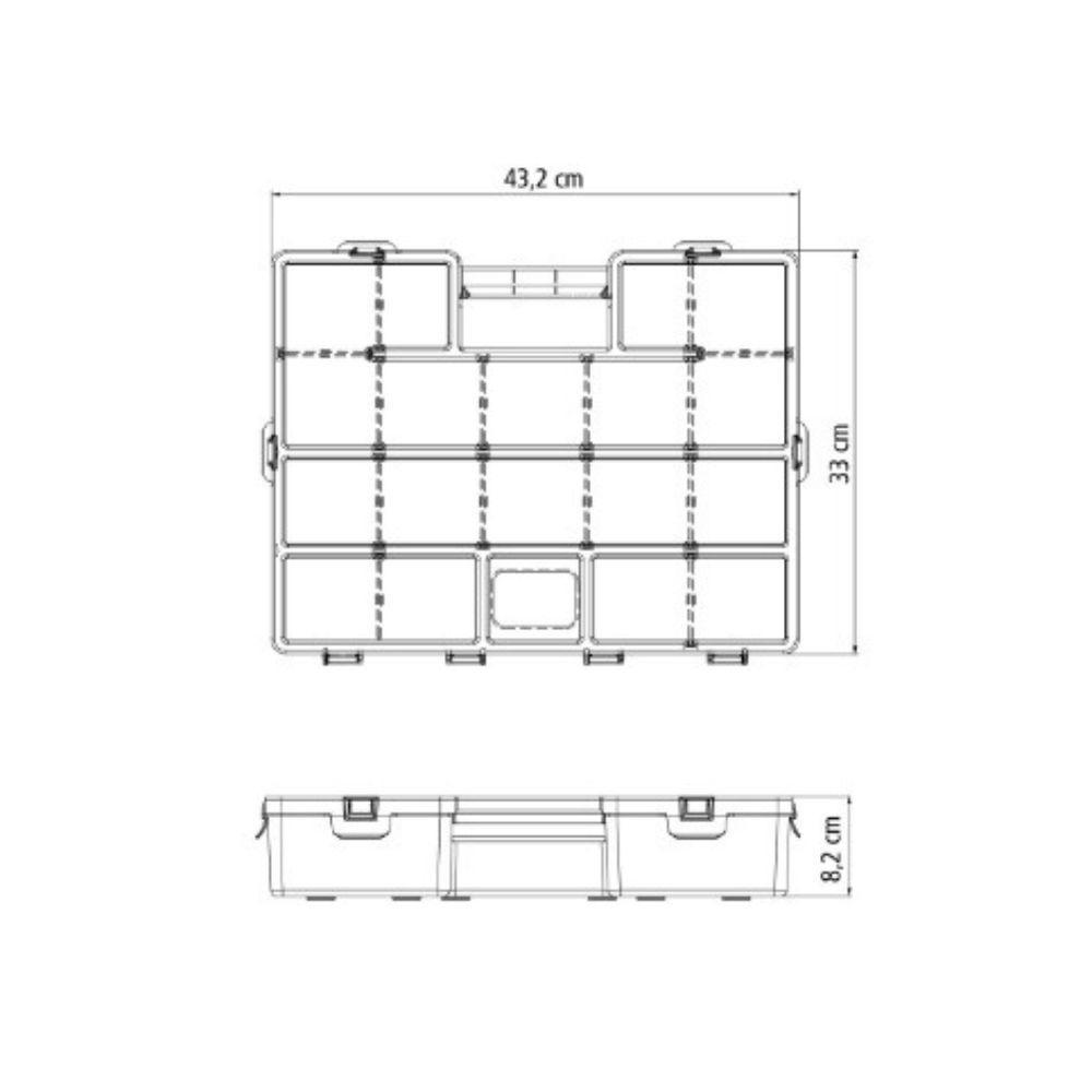 Maleta Plástica Organizadora 17" Com Divisorias Móveis - Tramontina - 1