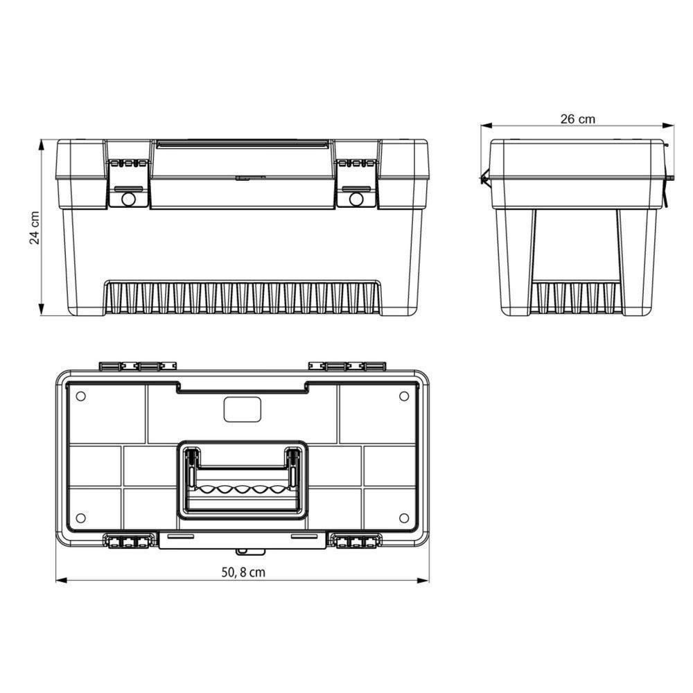 Caixa Plástica Para Ferramentas 20" Tramontina Com Tampa Organizadora Tramontina - 5