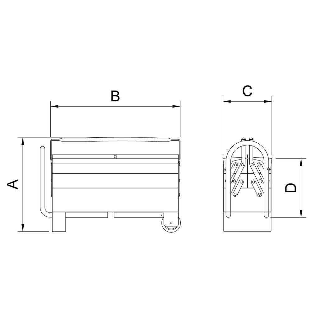 Caixa Sanfonada Cargobox Com Rodas E Puxador 5 Gavetas Tramontina Pro Tramontina - 5