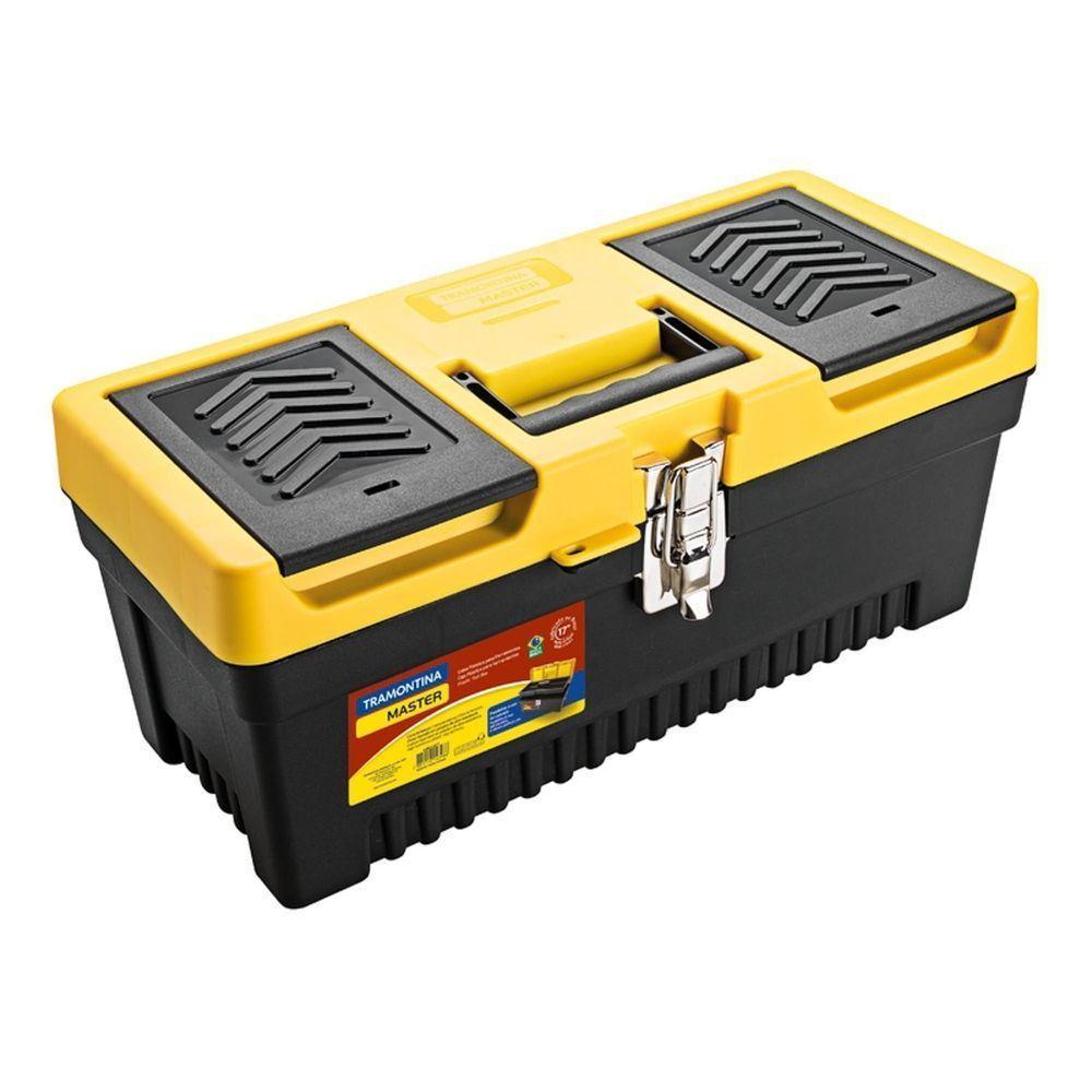 Caixa Plástica Para Ferramentas 17" Tramontina Com Bandeja Removível E Trava Metálica Tramontina - 1