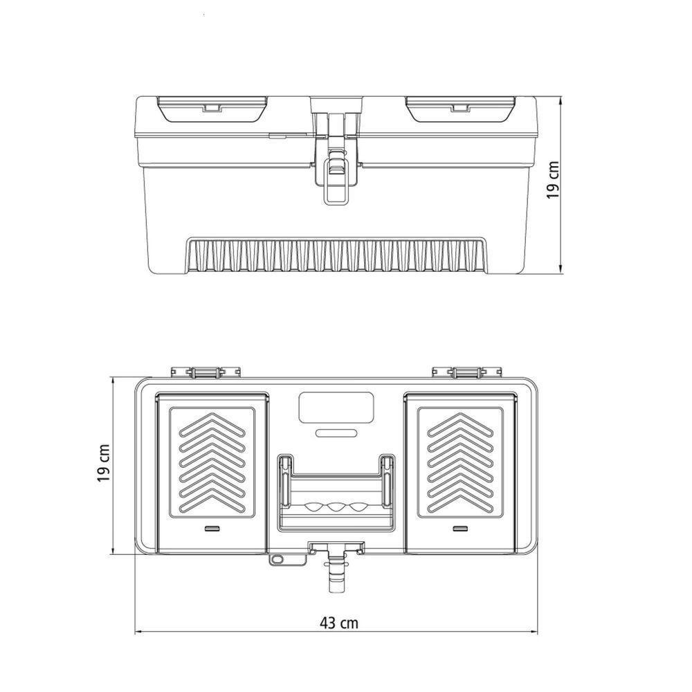 Caixa Plástica Para Ferramentas 17" Tramontina Com Bandeja Removível E Trava Metálica Tramontina - 5