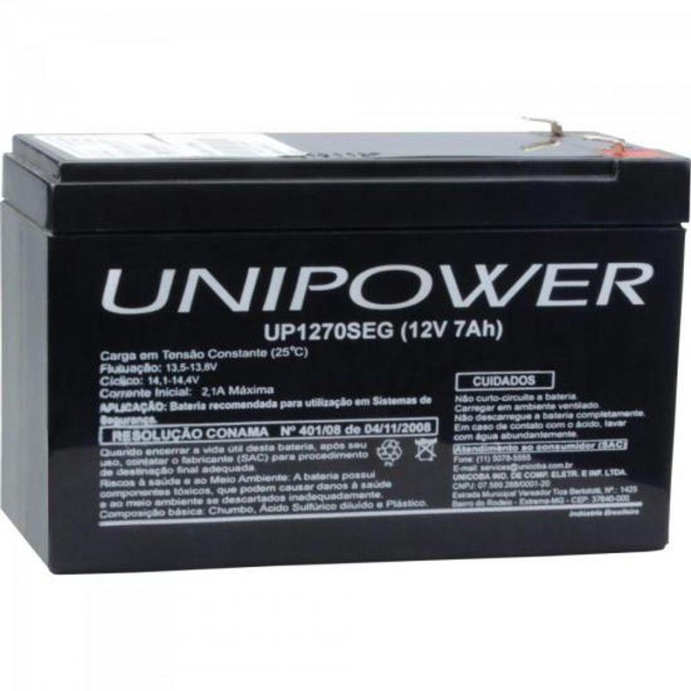 Bateria Estacionária Selada 12V/7Ah Vrla Up1270Seg Unipower - 1