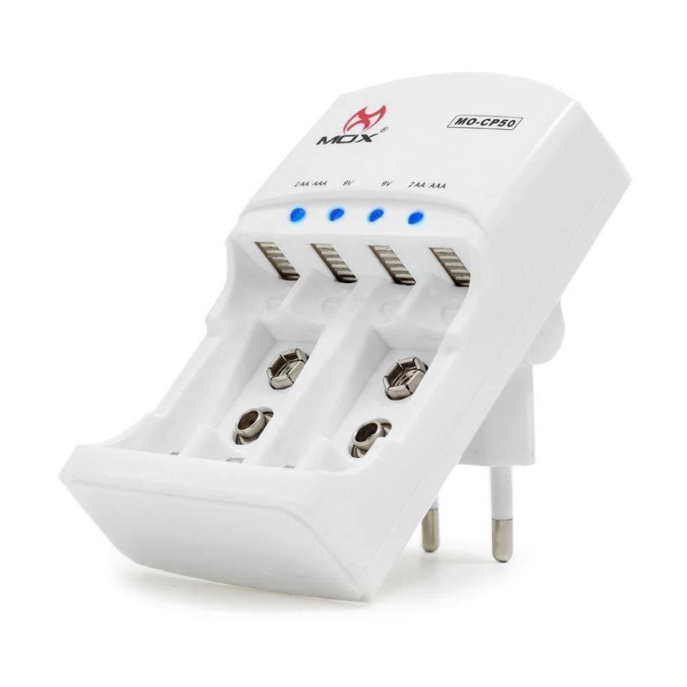 Carregador de Pilhas e Baterias com 4 Pilhas Aaa 1100 Mah Mox - 5