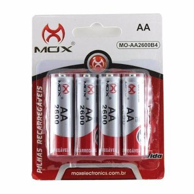 Pilhas Recarregáveis Aa 2600mah 4 Unid Mox Mo-aa2600b4