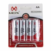 Pilhas Recarregáveis Aa 2600mah 4 Unid Mox Mo-aa2600b4 - 2