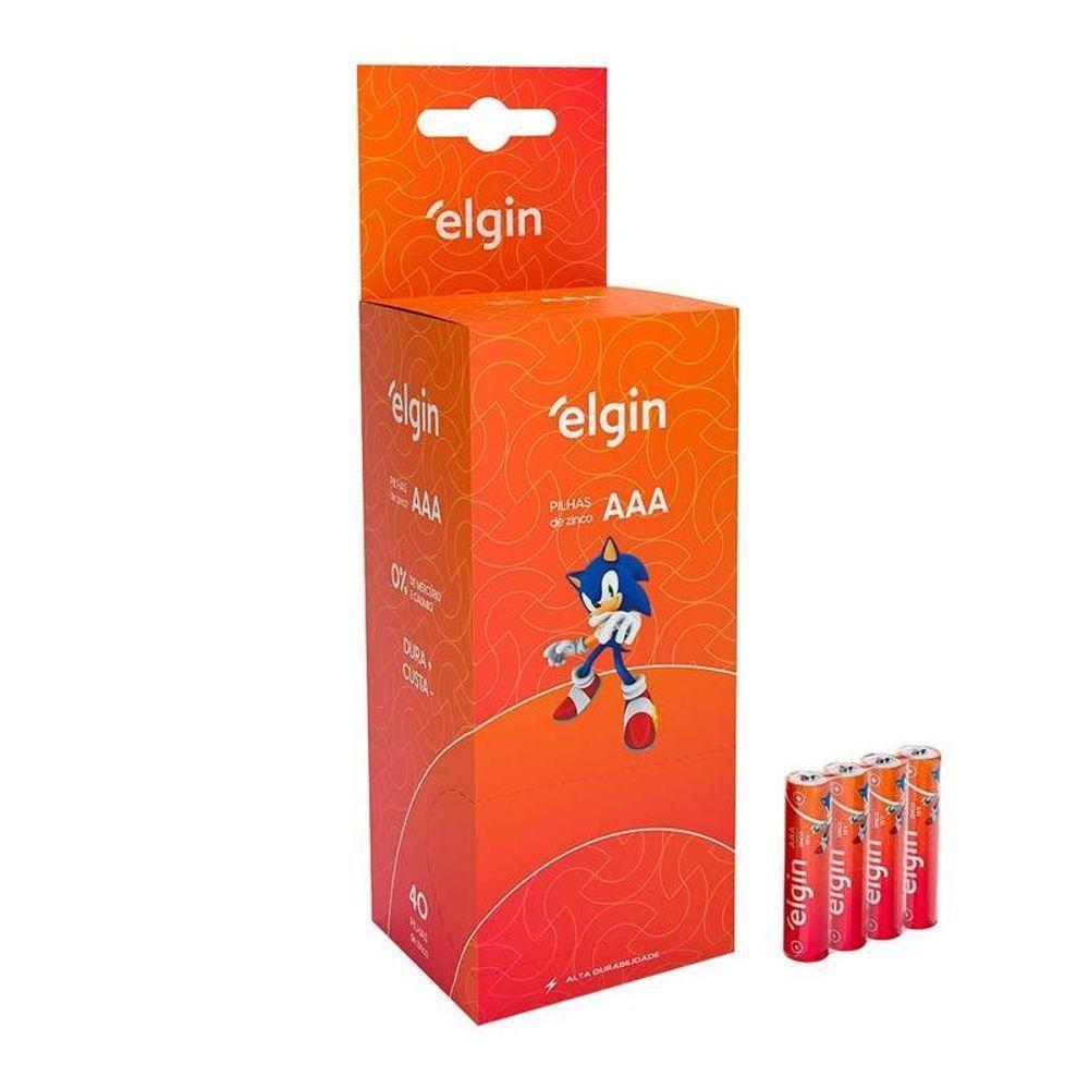 Pilha Zinco Aaa Tubo C-40un Elgin R03 - Pç - 40 - 1