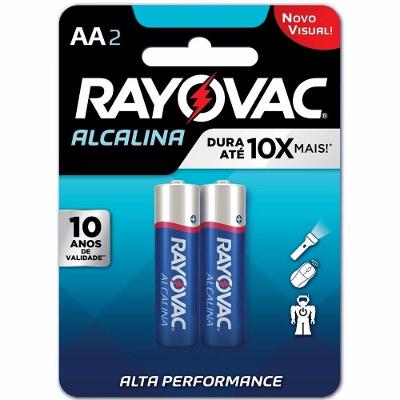 Pilha Rayovac Lr6 Alcalina Aa Pequena 1,5v com 02 Unidades