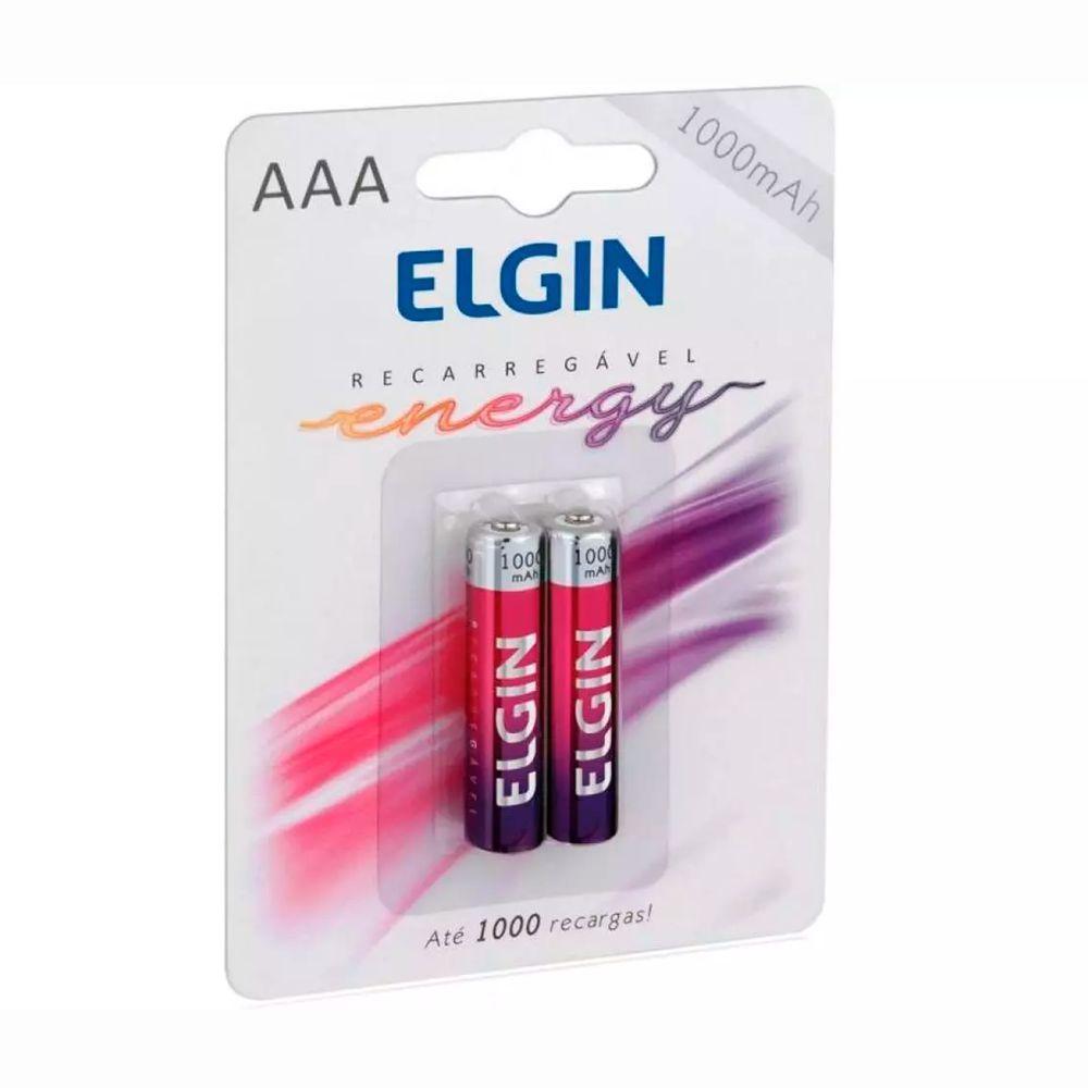 Pilha Recarregável Elgin Aaa 1.2v 1000 Mah Cartela Com 2 Unidades - 2