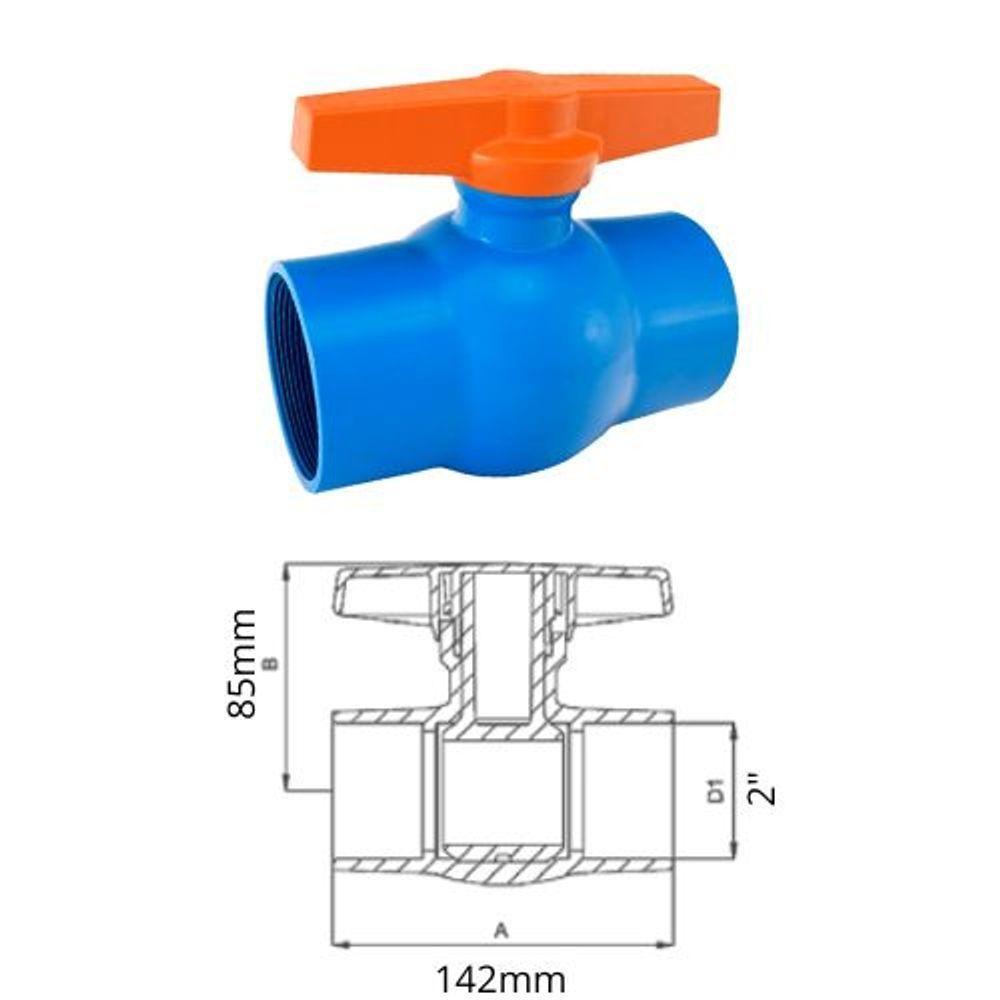 Registro 2 Pol Esfera Roscável Compact - Viqua - 2