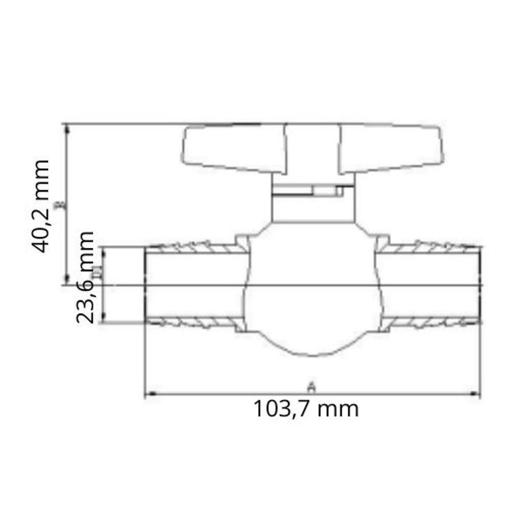 Registro Esfera Com União Dentada 1 Pol -( Kit 5 )Viqua - 2