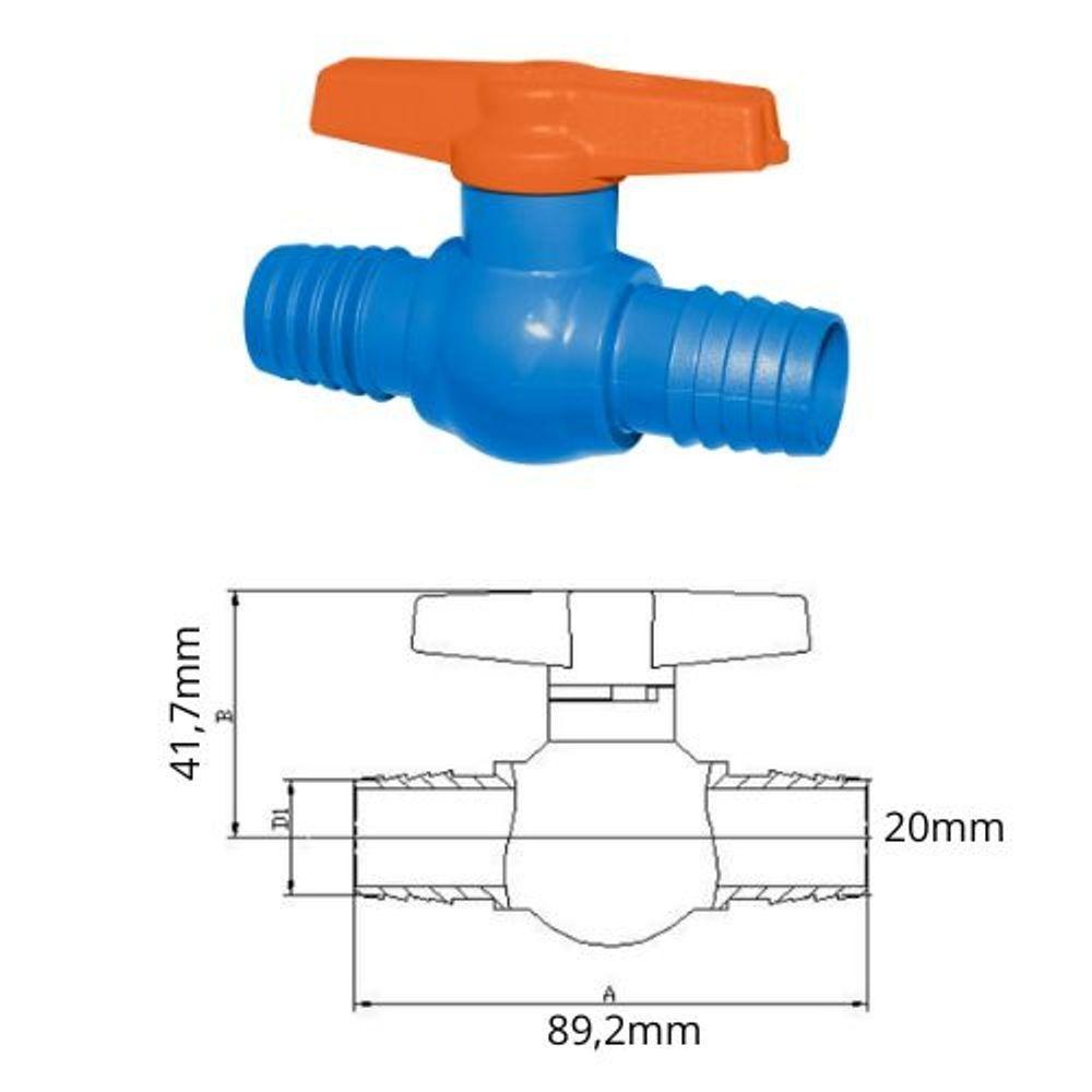 Registro Esfera Com União Dentada 3/4 Pol -( Kit 5 )Viqua - 2