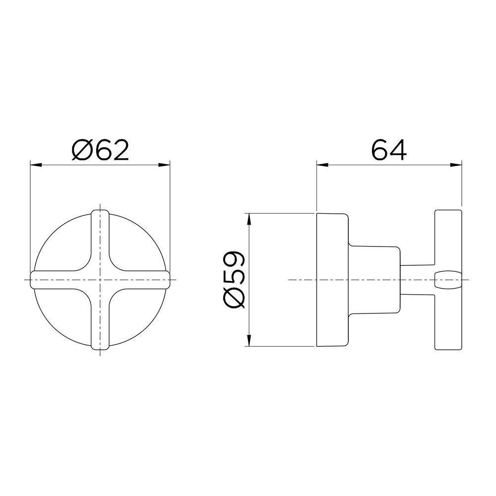 Acabamento De Registro Docolbase 1/2", 3/4" E 1" Invicta - Docol - 2
