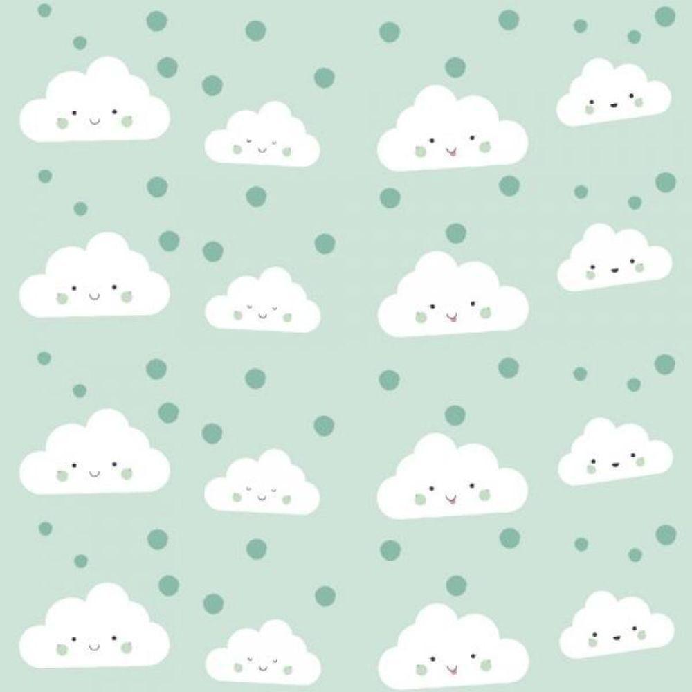 Papel De Parede Infantil Nuvem Verde - 4