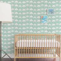 Papel De Parede Infantil Nuvem Verde - 1