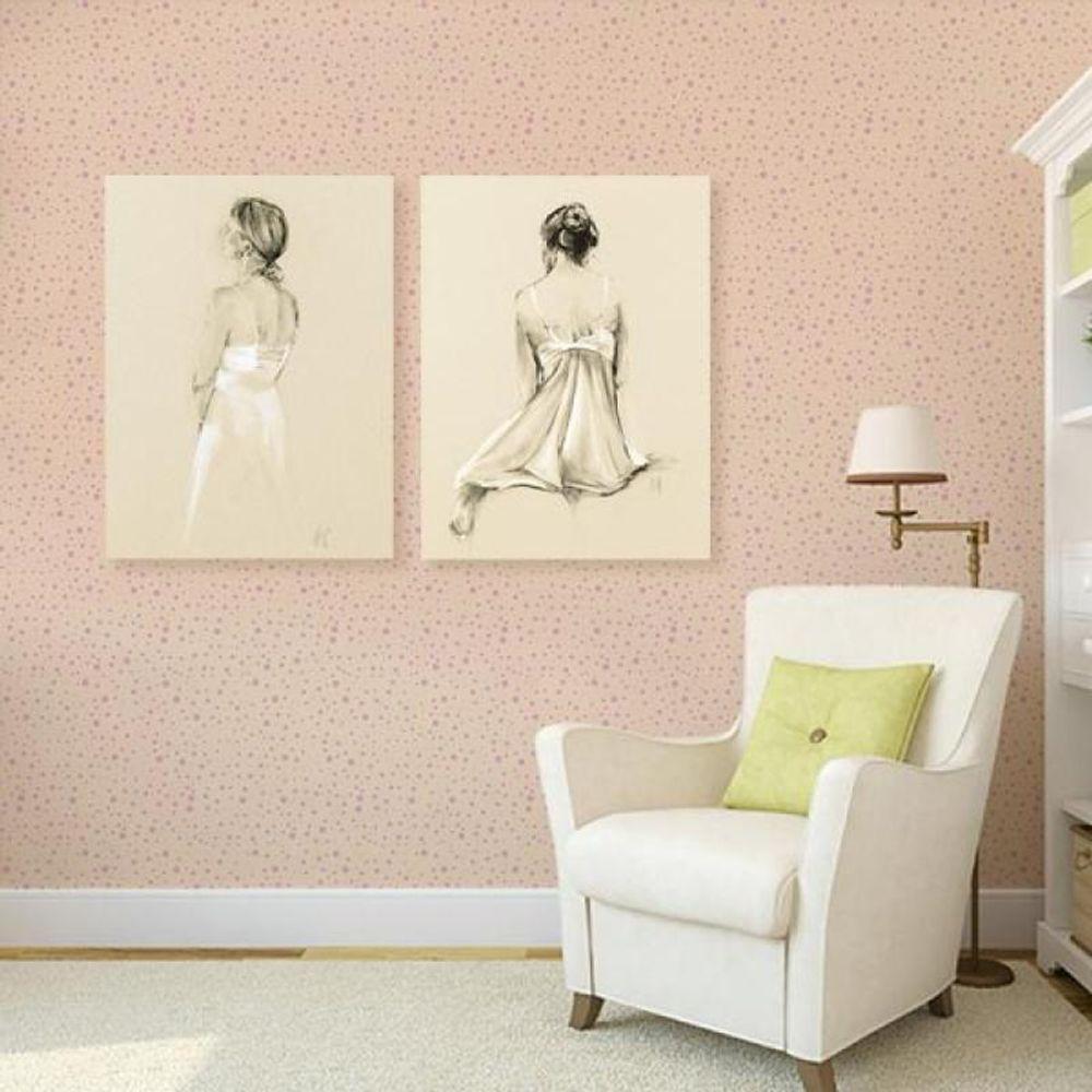 Papel De Parede Infantil Bolinhas Lilás - 1