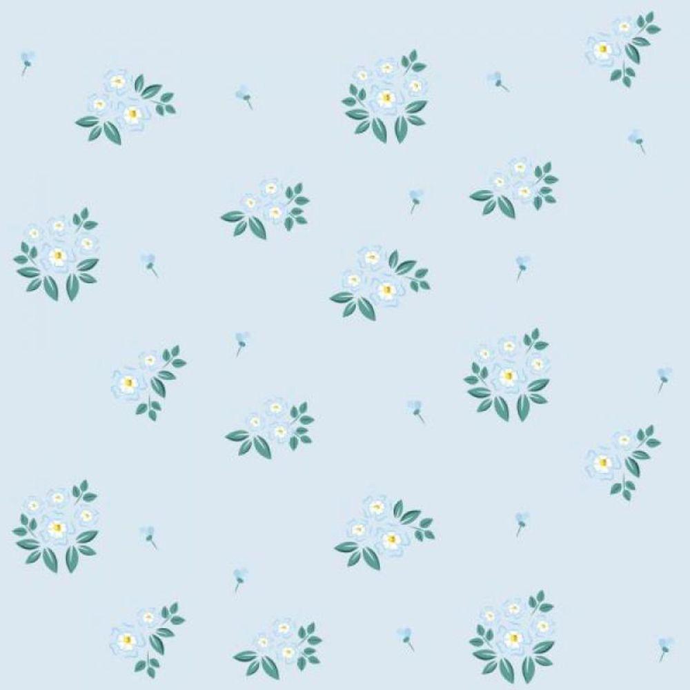 Papel De Parede Infantil Flor Azul - 4