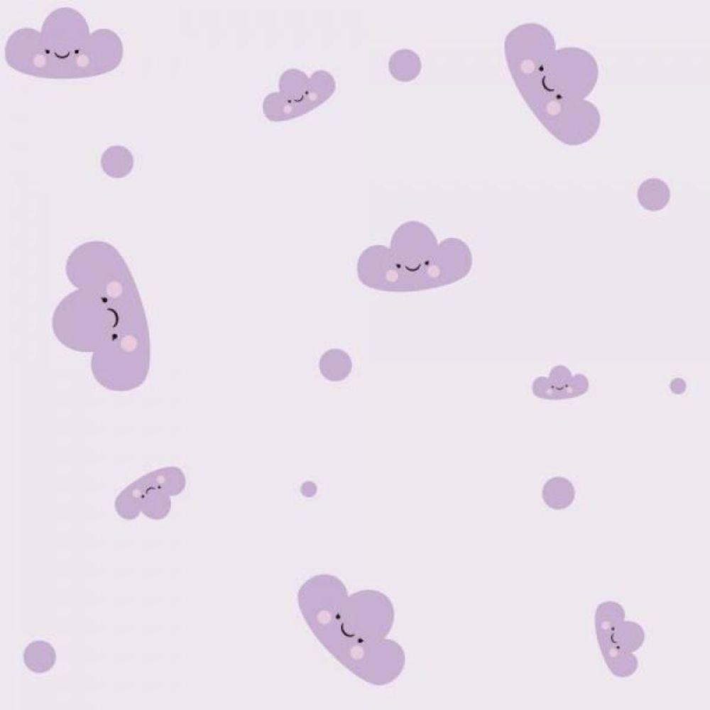 Papel De Parede Infantil Nuvem Menina Lilás - 2