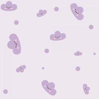 Papel De Parede Infantil Nuvem Menina Lilás