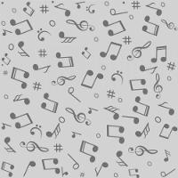 Papel De Parede Infantil Notas Musicais Cinza - 4