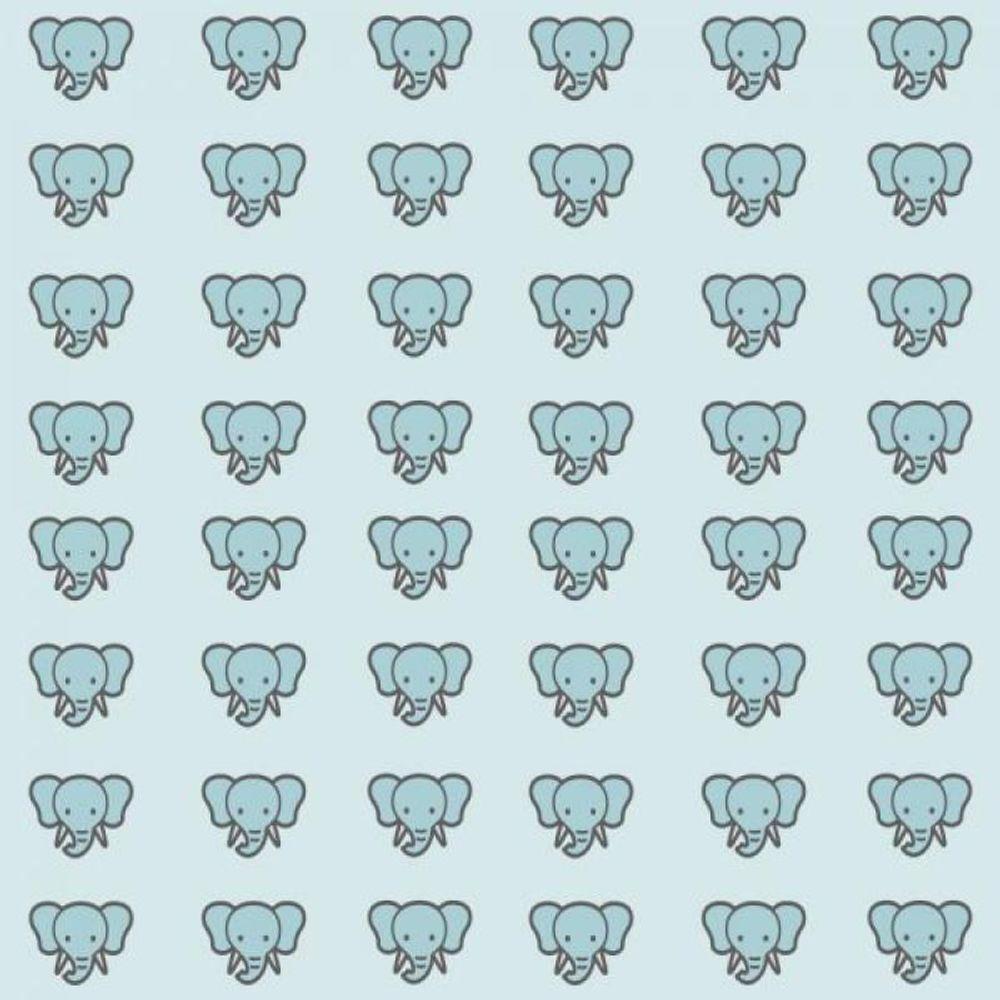 Papel De Parede Infantil Elefante Azul - 4