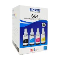 Kit Refil De Tinta Epson 664, Preto/magenta/ciano/amarelo, 70ml - T664520-4p - 1