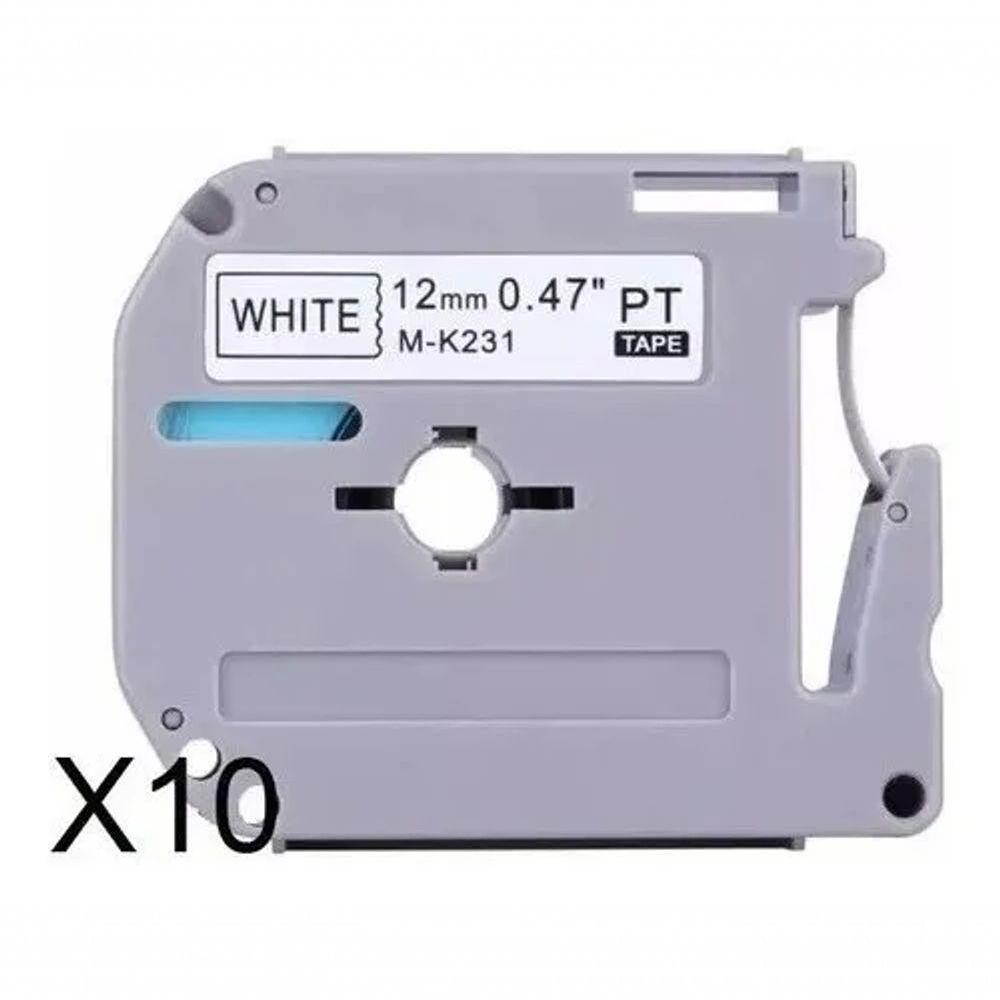 Kit 10 Fita Compatível Brother M231 Mk231 T 12mm Pt 80 70 90 - 1