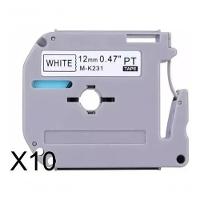 Kit 10 Fita Compatível Brother M231 Mk231 T 12mm Pt 80 70 90 - 1