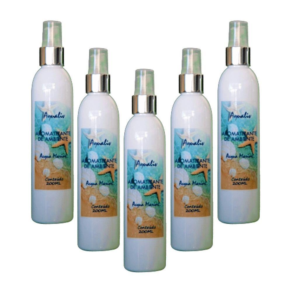 Kit 5 Aromatizador Ambientes Aroma Acqua Marine Frasco 200Ml - 1