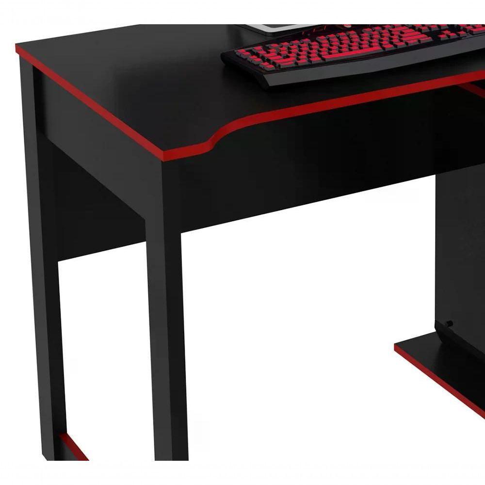 Mesa Para Computador Gamer Me4161 Preto Vermelho Preto Verme - 4